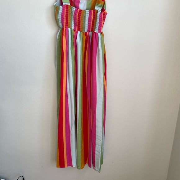 NWT Show Me Your Mumu Fling Midi Dress in getaway stripe. Rainbow colored - Picture 11 of 11